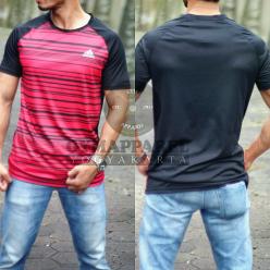 Kaos Tshirt Adidas Polyester Dri fit Tennis sepeda lari gym fitness badminton